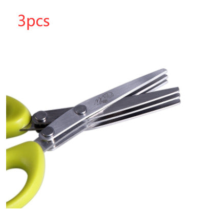 Multifunctional Multi-layer Green Onion Scissors Stainless Steel Onion Cutting Knife Herb Seaweed Spice Scissors Kitchen Scissor Kitchen Gadgets - ZELLIVA